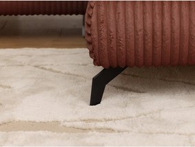 Divano angolare color terracotta (con penisola a destra/a L) con rivestimento in velluto a coste Marbeya – Ropez