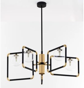 Jupiter 1985 - Lampadario a sospensione con supporto rigido IBRA 5xG9/10W/230V nero/oro