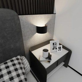 Applique Moderna 1 Luce Floki Fascia In Acciaio Nero