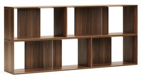 Kave Home - Set Litto di 4 ripiani modulari impiallacciati noce 168 x 76 cm