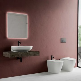 Wc filomuro Rimless Mirto con scarico traslato a pavimento o a parete