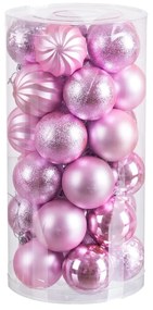 Palle di Natale Rosa Plastica Ø 6 cm (30 Unità)