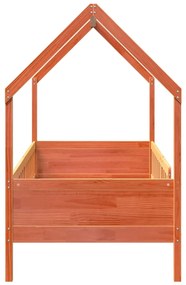 Giroletto casetta bambini marrone cera 90x190 cm massello pino