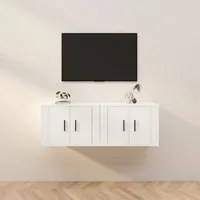 Mobili Porta TV a Parete 2 pz Bianco 57x34,5x40 cm 3188334