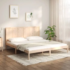Giroletto Senza Materasso 200x200 Cm İn Legno Massello Di Pino /
