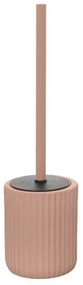 Scopino wc rosa in ceramica soft touch con setole nere Spring