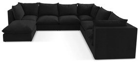Divano angolare nero (con penisola a destra/a U) Manao – Makamii