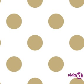 Noordwand Kids at Home Carta da Parati Dotty Gold Bianco e Oro 100105
