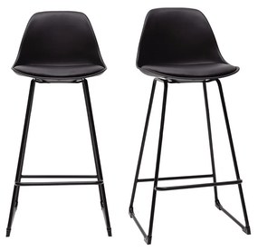 Set di 2 sgabelli da bar design neri piedi metallo FRANZ