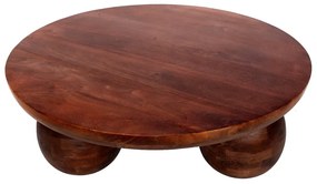 Tavolino da salotto rotondo marrone in mango massiccio ø 100 cm Ailen – MOME
