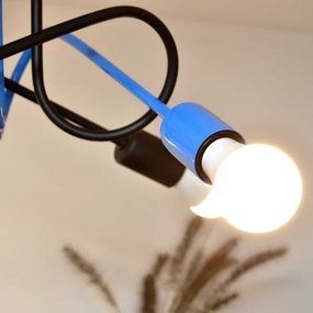 Lampadario a plafone OXFORD 4xE27/15W/230V nero/blu