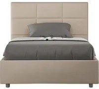 Letto matrimoniale francese senza rete imbottito 140x200 similpelle tortora Mika