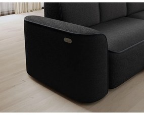 Divano angolare color antracite (con penisola a destra/con chaise lounge) e rivestimento in bouclé Ume – ELTAP