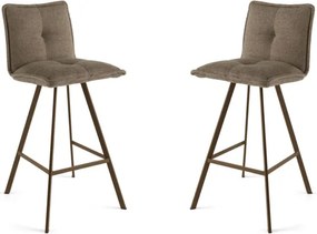 Sgabello cucina tessuto Marrone - bar SILA 2 sgabelli