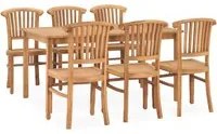 Set da Pranzo da Giardino 7 pz in Legno Massello di Teak 3060029