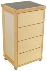 Carrello cassettiera salvaspazio PRESTIGE in faggio e cassetti NATURALE