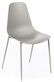 Sedia in polipropilene e gambe in metallo Grigio chiaro - Frida