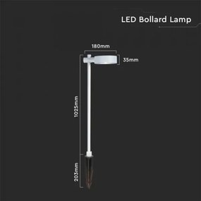 Lampada da esterno a LED 7W/230V 3000K IP65 bianca 102 cm