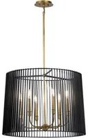 Lampadario Contemporaneo Linara Acciaio Nero Ottone Naturale Ottone 6 Luci E14