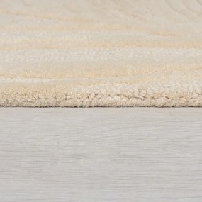 Tappeto beige in lana 60x230 cm Lino Leaf - Flair Rugs