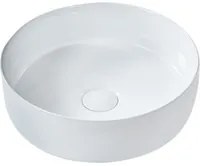 Lavabo da bagno rotondo in ceramica 36 cm bianco sporco stile moderno elegante