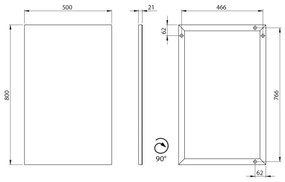 Sapho - Specchio incorniciato AROWANA 50x80, nero opaco