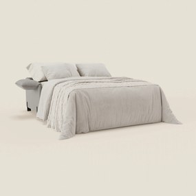 Primula divano letto con materasso alto 18 cm - braccioli mobili e tessuto smacchiabile T05 grigio