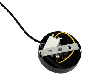 Lampada a sospensione Art Déco nera con vetro fumé - Laura