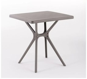 Tavolo da pranzo per giardino Hugo NEW GARDEN struttura e superficie in Polipropilene  grigio per 4 persone 70x70cm