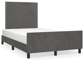 Giroletto Senza Materasso Grigio Scuro 120x190 Cm Velluto /