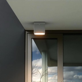 Plafoniera da soffitto Quadrata GU10 IP54 in Alluminio - Grigia