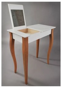 Tavolino da toilette bianco con specchio Tavolino da toilette, lunghezza 85 cm - Ragaba