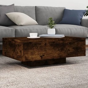 Tavolino Da Soggiorno Con Luci Led Rovere Fumo 85x55x31 Cm /