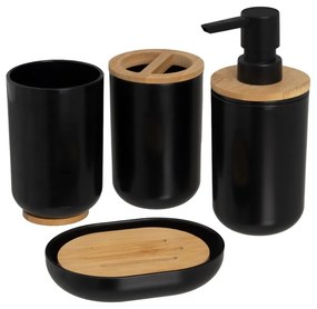 Set di accessori da bagno in plastica nera - Casa Selección