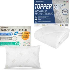 Kit singolo topper antibatterico e cuscino ioni argento