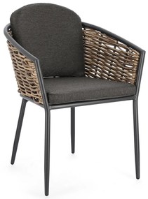 Sedia da esterno grigia in metallo Maribela – Bizzotto