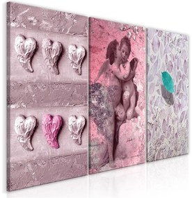 Quadro Love Story (3 Parts)  Colore Viola, Dimensioni e Misure 120x60