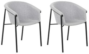 Set di 2 sedie da pranzo tessuto grigio AMES Beliani