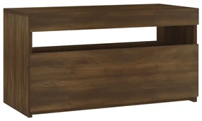 Mobile porta tv con luci led rovere marrone 75x35x40 cm
