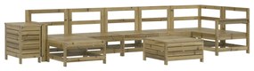 Set divani da giardino 9 pz in legno impregnato di pino