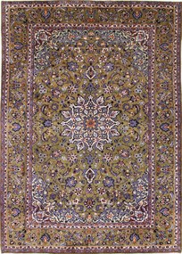 Najafabad Tappeto 350x250 Verde (Iran) Annodato A Mano