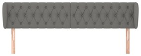 Testiera ad orecchio grigio scuro 203x23x78/88 cm in tessuto