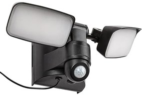 Rabalux 77091 - Lampada solare da parete LESZNO 2xLED/5W/3,7V IP54 nera