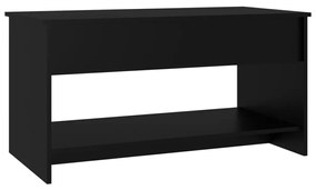 Tavolino da salotto nero 102x50x52,5 cm in legno multistrato