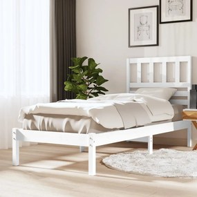 Giroletto bianco 90x190 cm single in legno massello di pino