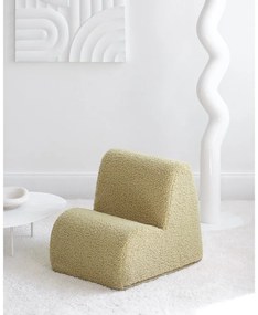 Poltrona per bambini verde con rivestimento in bouclé Cloud – Wigiwama