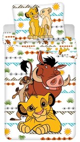 Biancheria da letto per bambini in cotone per letto singolo 140x200 cm Lion King Africa - Jerry Fabrics