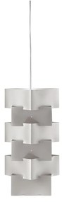 Sospensione Moderna 1 Luce Building In Polilux Silver D36 Made In Italy