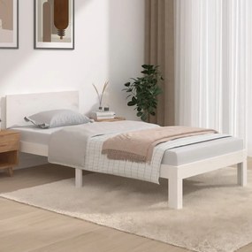 Giroletto bianco 90x190 cm in legno massello di pino