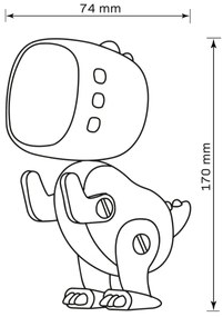 Lampada notturna LED dimmerabile per bambini con sveglia ROBOT LED/1W/5V 1200 mAh